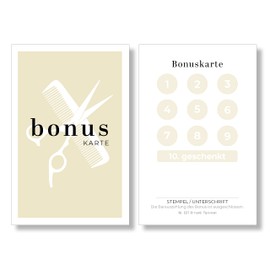 Frank Paperman® 200 x Bonus Cards for Customers, Hairdressers and Barber Shops, Pack of 10 Bonus Loyalty Cards for Stamping, Loyalty Cards Hairdresser, Loyalty Card Hairdressing Salon