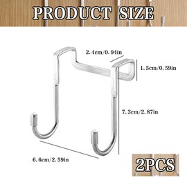 Lumivra 2Pcs Over Door Storage Hooks – Double Hanger for Bathroom, Kitchen, and Closet Organization
