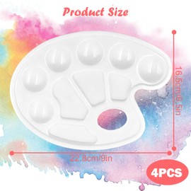 Mixing Palette, 4 Pieces Mixing Palette with Finger Hole and 10 Mixing Panels, Mixing Palettes for Paints, Colour Mixing Palette, Universal Palette for DIY Painting Art