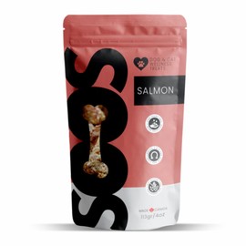 SOOS Natural Salmon Treats for Dogs & Cats - High Protein, Grain Free, Vitamin Minerals, Healthy Training Treats - 113g