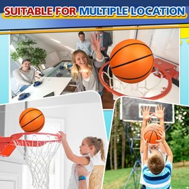 Cybemaga 4 Pack 8.5’’ Basketball Toys for Kids Adults, Basketball Set with Pump for Mini Hoop, Replacements Balls for Beach Pool Indoors Outdoors Training Games, Gifts for Teens Boys Girls