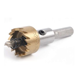 POWERTOOL High Speed Steel Hole Opener, Holesaw Cutter High Speed Steel Holesaw Cutter Hole Saw with Core Drill Bit for Aluminum Alloy(17mm)