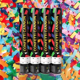 Yuanbigtai Confetti Cannons Multicolor (12 inch) Biodegradable Launches up to 25ft | Celebrations, New Year's Eve, Graduation,Birthdays and Weddings 4pcs
