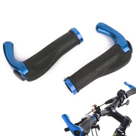 Anti-slip Double Lock Design High Strength Easy to Install Bicycle Handlebar Grip Kit, Mountain Bike Handlebar Grips, Blue for Bicycle Riding Equipment
