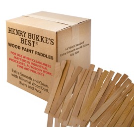 Henry Bukke's Best Birch Paint Sticks, 50-Pack, 14 Inch – Clean & Smooth for Automotive, Industrial, Beauty, Art & Craft Projects, Made in USA