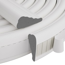 118 Inch Wedge-Shape Weather Stripping Door Seal,Windows and Doors Insulation for Winter,Self Adhesive Insulation Tape for Exterior Front Door,Noise Cancelling,Draft Seal Blocker,White