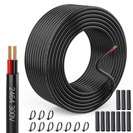 12 Gauge 2 Conductor Electrical Wire 30FT, 12 AWG Wire Stranded PVC Cord, 12V Low Voltage/Pure Copper/Flexible Cable for Automotive, Marine, LED Strips Lamps Lighting