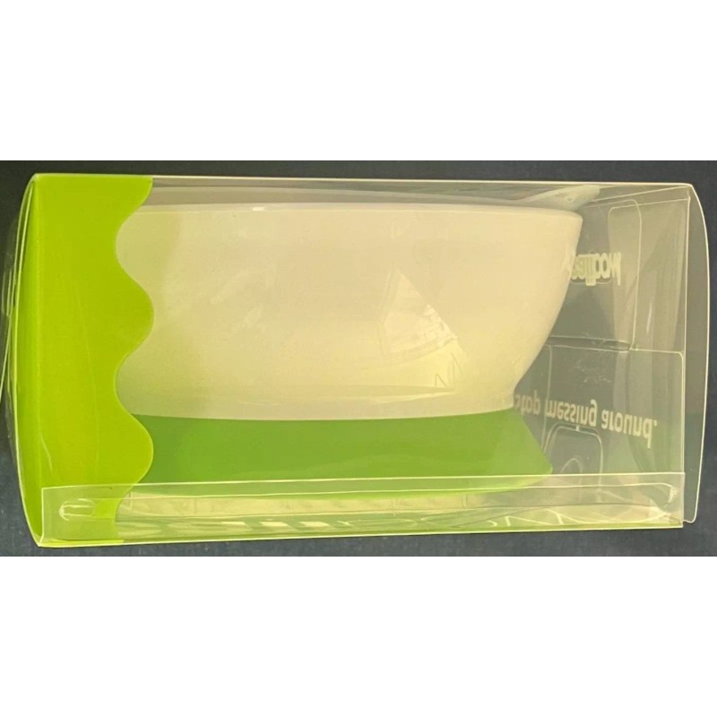 Calibowl Non-Spill Toddler Suction-Base Bowl with Lid, 12-Ounce White/Green