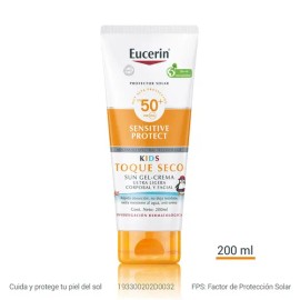 Protector Solar Eucerin Sun Kids Toque Seco Gel Crema 200ml
