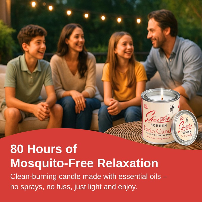 Skeeter Screen 90400 Patio Candle – 80 Hour Burn Time