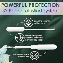 L. Cotton Tampons Light/Regular Absorbency Multipack, Contains an Organic Cotton Core, Made Without Synthetic Pesticides, or Fragrances, 84 Count