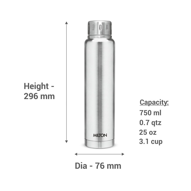 MILTON Thermos Insulated Water Bottle 25 oz (750 ml) Stainless