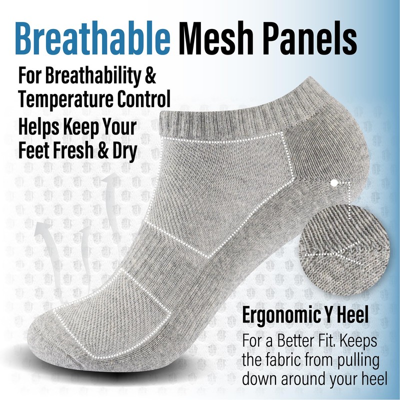 The Essentials Wardrobe 6PK Ladies Half Terry Trainer Socks -