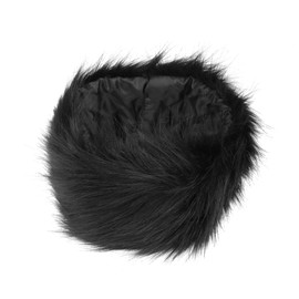 FOMIYES Imitated Fur Headband for Women Warm Comfy Hair Accessory Soft Black Faux Fur Headwrap Stylish Ear Cover for Cold Weather for Outdoor Activities