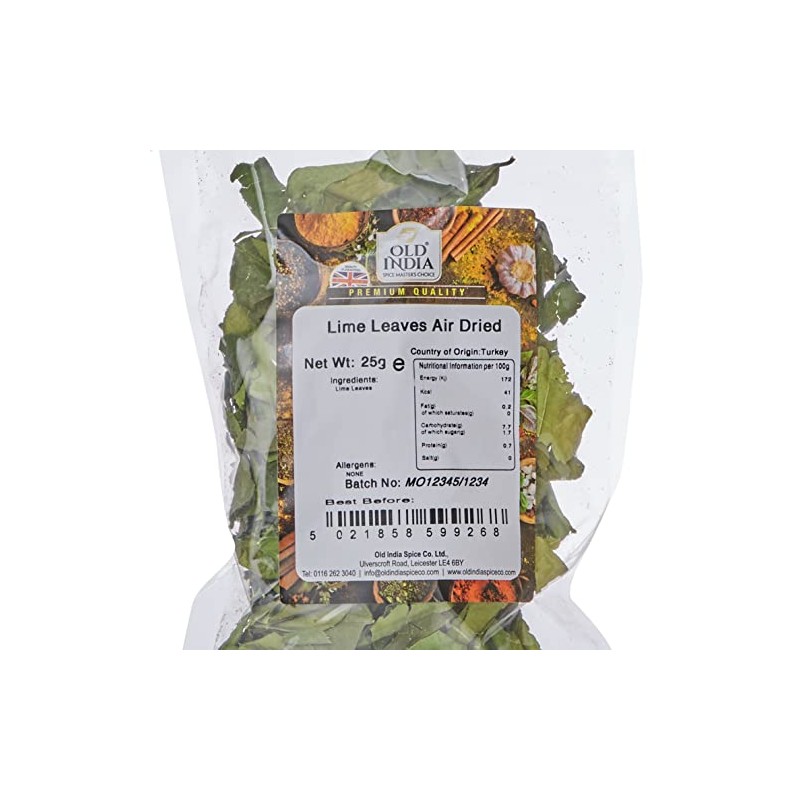 Old India Lime Leaves Air Dried 25g