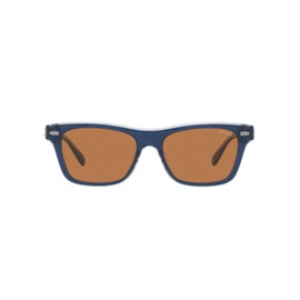 Coach HC8371U Universal Fit Sunglasses, Dark Blue/Light Blue/Brown Solid, 54 mm