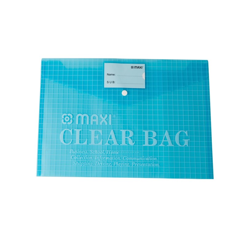 MAXI Clear Bag with Name Card - Blue