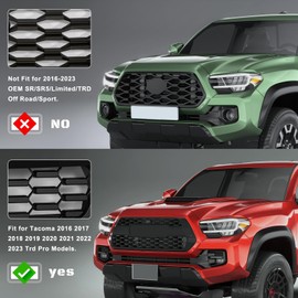 FICOLPO 4 Pcs Grille Lights Compatible with Toyota Tacoma 2016-2023 TRD Pro, OEM Style LED Front Grille Lights for Tacoma Accessories with Fuse & Harness (Amber)