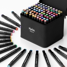 DTXDTech Alcohol Markers 80 Colors,Chisel & Fine Dual Tip Marker Set for Adults Kids,Permanent Markers Pens Coloring Alcohol Marker Perfect Halloween Christmas Gift for Painting Coloring Sketching