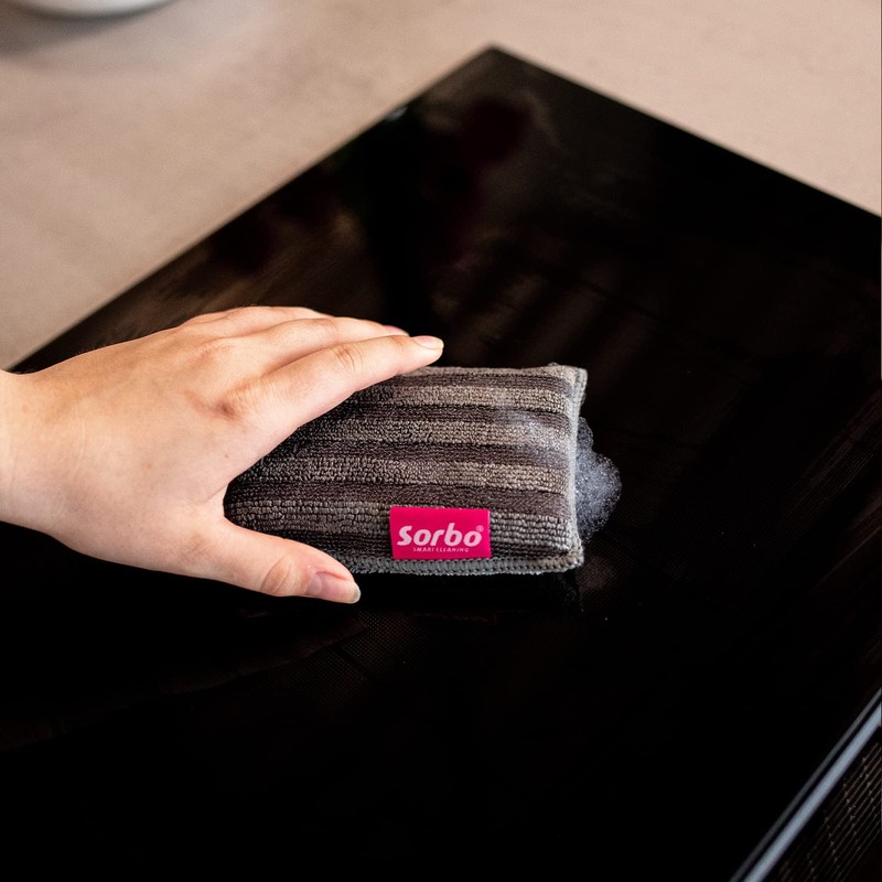 Sorbo Kitchen Scrub Sponge, Scrub Stipes on Microfibre Sponge, Shiny