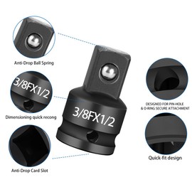 Impact Socket Adapter Set 4PCS Impact Wrench Adapters and Reducer Kit Swivel Socket Adapters for Impact Driver Conversions Automotive Repair,1/4" 3/8" 1/2"