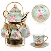Zhehao Zhehao 20 Pcs Porcelain Tea Set with Metal Holder