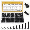 555 Pieces M3 Screws Nuts Washers Set Black, Sutemribor M3