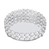 Crystal Cosmetic Makeup Tray 8in Round Display Tray Mirrored Metal
