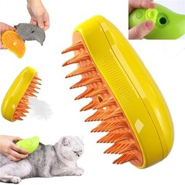 Cepillo de vapor para gatos, cepillo de vapor para gatos 3 en 1, cepillo de masaje multifuncional para gatos, cepillo eléctrico para pelo de gato con