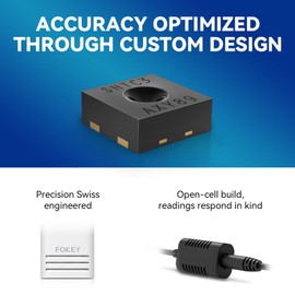 Fokey Weather Station Wireless Indoor Outdoor, Indoor Outdoor Thermometer Wireless, Home Atomic Clock Weather Stations, Digital Temperature Humidity Barometer Inside Outside Thermometers, Black+2 Sens