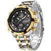 GOLDEN HOUR Luxury Stainless Steel Analog Digital Watches for Men