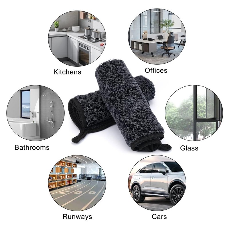2 Pieces Magic Bathroom Drying Cloth, 40 x 40 cm