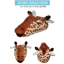 Ladies Novelty Slippers Happy Monkey Giraffe Spider Animal Slippers for Women and Men (6/9 UK Men, Giraffe)