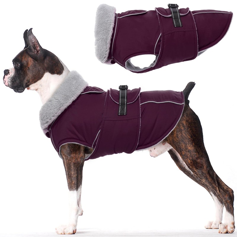 Lelepet Warm Dog Coat Waterproof Dog Jacket for Large Dogs