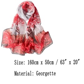 FAIRYGATE Schal Rot Damen mit Kirschblüte Damen-Schal lang, gemütlich, groß, weich, warm B7219