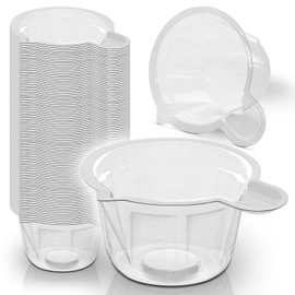 Pack of 100 - RE-GEN 40ml Plastic Liquid Mixing Cups with Handle for Mixing Paint, Epoxy Resin, Liquids | Ideal for Arts & Crafts, DIY, Home, Lab