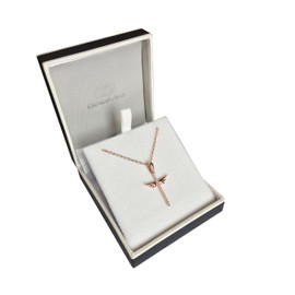 BellaMira 925 Sterling Silver or Rose Gold Cross Necklace - Faith Religious Christian Catholic Jewellery in Elegant Gift Box
