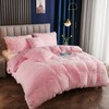 Yaoshuho Plush Fluffy Duvet Cover Queen Size Luxury Ultra Soft