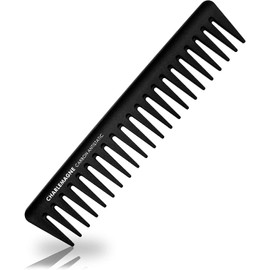 Charlemagne Peine Para Peinar Para Hombre - Peine De Carbono Inastillable Para Cabello Y Barba - Peines Para Cabello Para Hombre - Herramientas Y Electrodomésticos Para Peinar - Dientes Gruesos De 19C