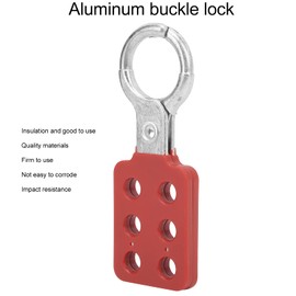 Lockout-Haspe, 25 Mm/1,0 Zoll, 6 Löcher, Aluminium, Rotes Lock-Tag, Sicherheits-Haspe, Isolierung, Fest und Korrosionsbeständig, für Industrielle Chemische Elektrizität, Erdöl,