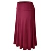 EIMIN Women's Solid Flared Lightweight Elastic Waist Classic Midi Skirt