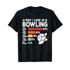 Why I Lose at Bowling Lover Retro Funny Bowler Men Women T-Shirt