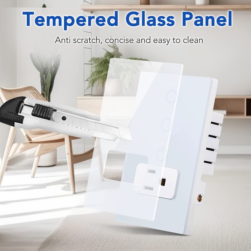 KEYGMA Combination Smart Touch Light Switch and Smart WiFi Power
