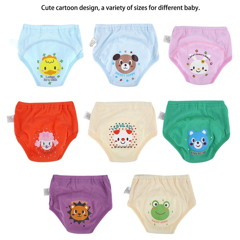 8PCS Baby Cloth Cartoon Waterproof Diapers Nappies Toddler 4 Layers