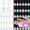 Deekin 100 Pcs LED Light up Rubber Duck Keychain Cute