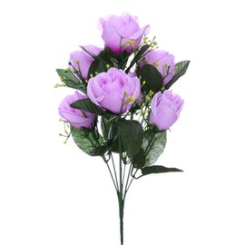 Artificial Silk Rose Flowers for Wedding Valentines Memorial Graveside - Purple