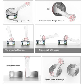 TidyNuts Cat Food Spoon, Pet Food Can Spoon & Scoop, Cat Dog Food Spatula for Wet Food, Pet Can Opener With Mini Spatula for Dogs Cats Feeding Can, White, Set of 2