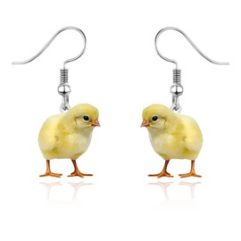 QLUYCKW Funny Animal Earring for Women Cute Acrylic Bunny Cow Chicken Pig Squirrel Dogs Cats Rooster Hedgehog Dangle Earrings Cute Cartoon Farm Earrings Country Animal Jewelry Gifts (Chicken)