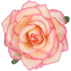 Mecool 3.94" Rose Hair Clips for Weddings Corsage Hair Pins for Women | Flower Girl Hair Accessories for Women | Flower Hair Clips - Beige and Pink