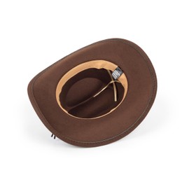 Western Cowboy Hat for Men Women Classic Roll Up Fedora Hat with Buckle Belt(Size:Medium)